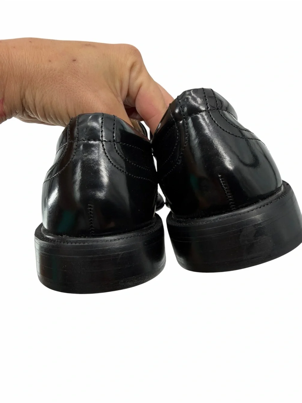 Stacy Adams Men's Black Shoe Lace Square Toe Wing Tip Dress Shoes Size 9.5 New